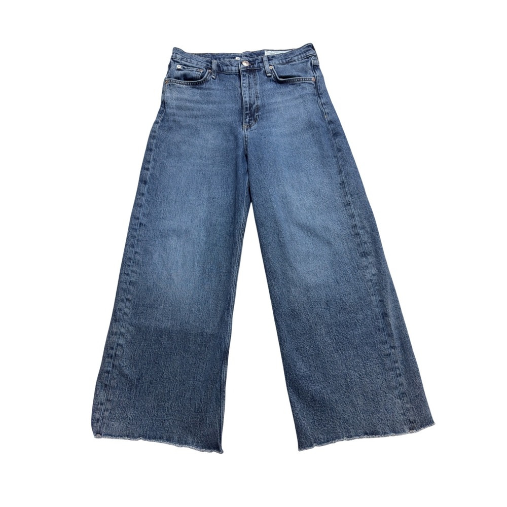 Rag & Bone Andi High Rise Ankle Wide Leg Jeans Walton Blue 29 WDD24F2914B7WA
